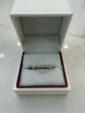 Brand New, Never Worn, Shane Co Sterling Silver Twisted Rope Stackable Ring